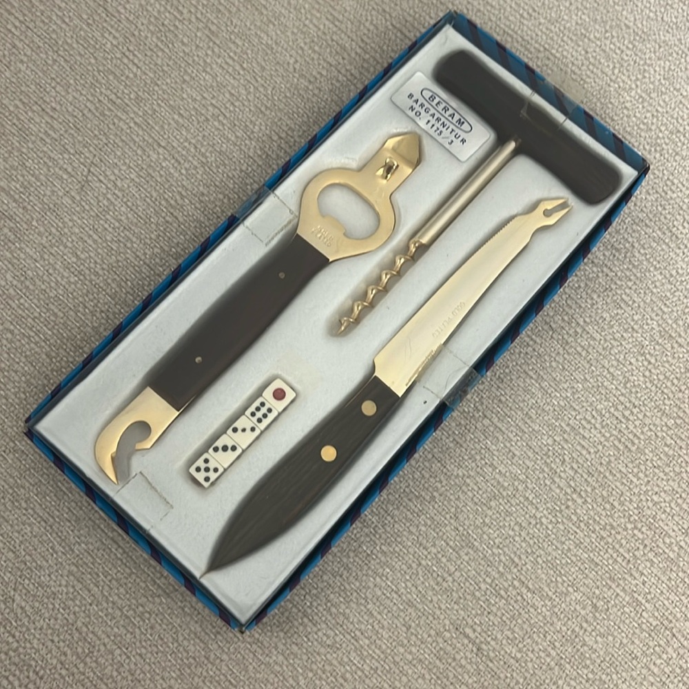 NEW Eight (8) Piece Gold Plated Bar Service Set | Germany